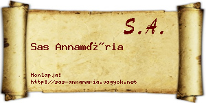 Sas Annamária névjegykártya